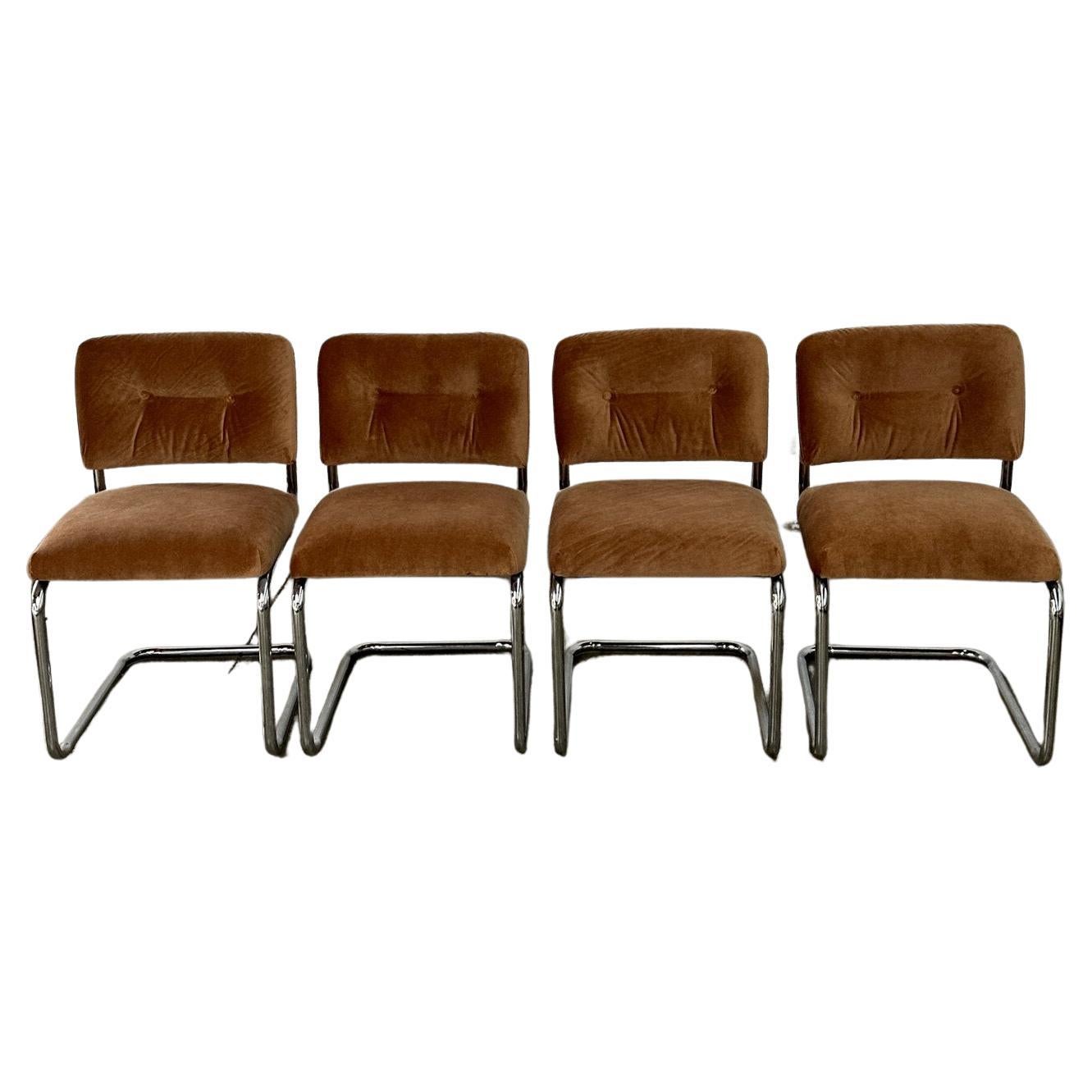 Cantilevered dining chairs - set of four