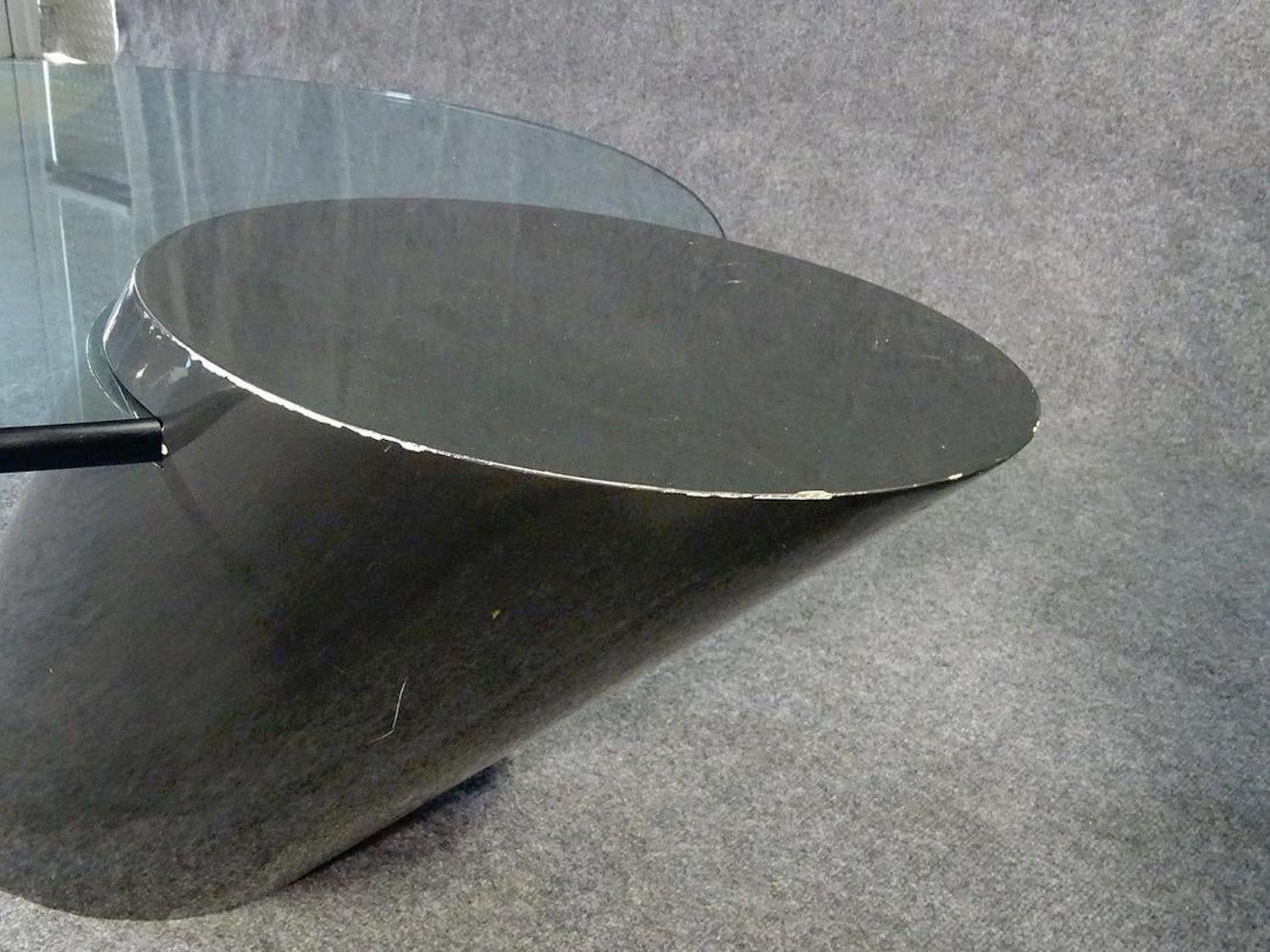 Mid-20th Century Cantilevered Glass Cocktail Table by Brueton For Sale