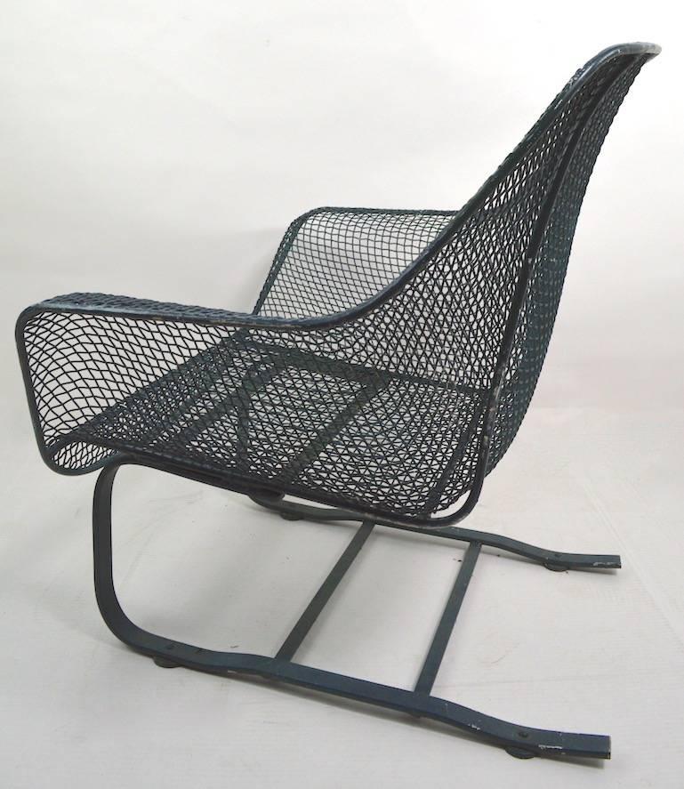 Wrought Iron Cantilevered Lounge Chair by Woodard