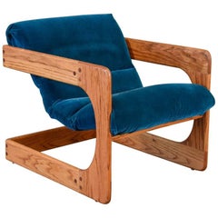 Cantilevered Oak Lounge Chair by Lou Hodges
