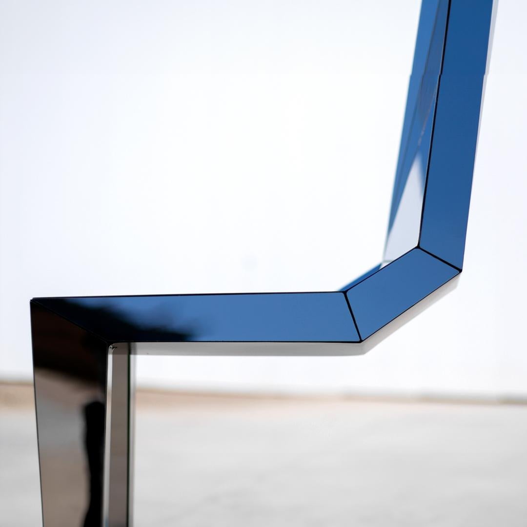 Metalwork Cantilevered 'Shadow Chair' in Mirror-Polished Stainless Steel For Sale