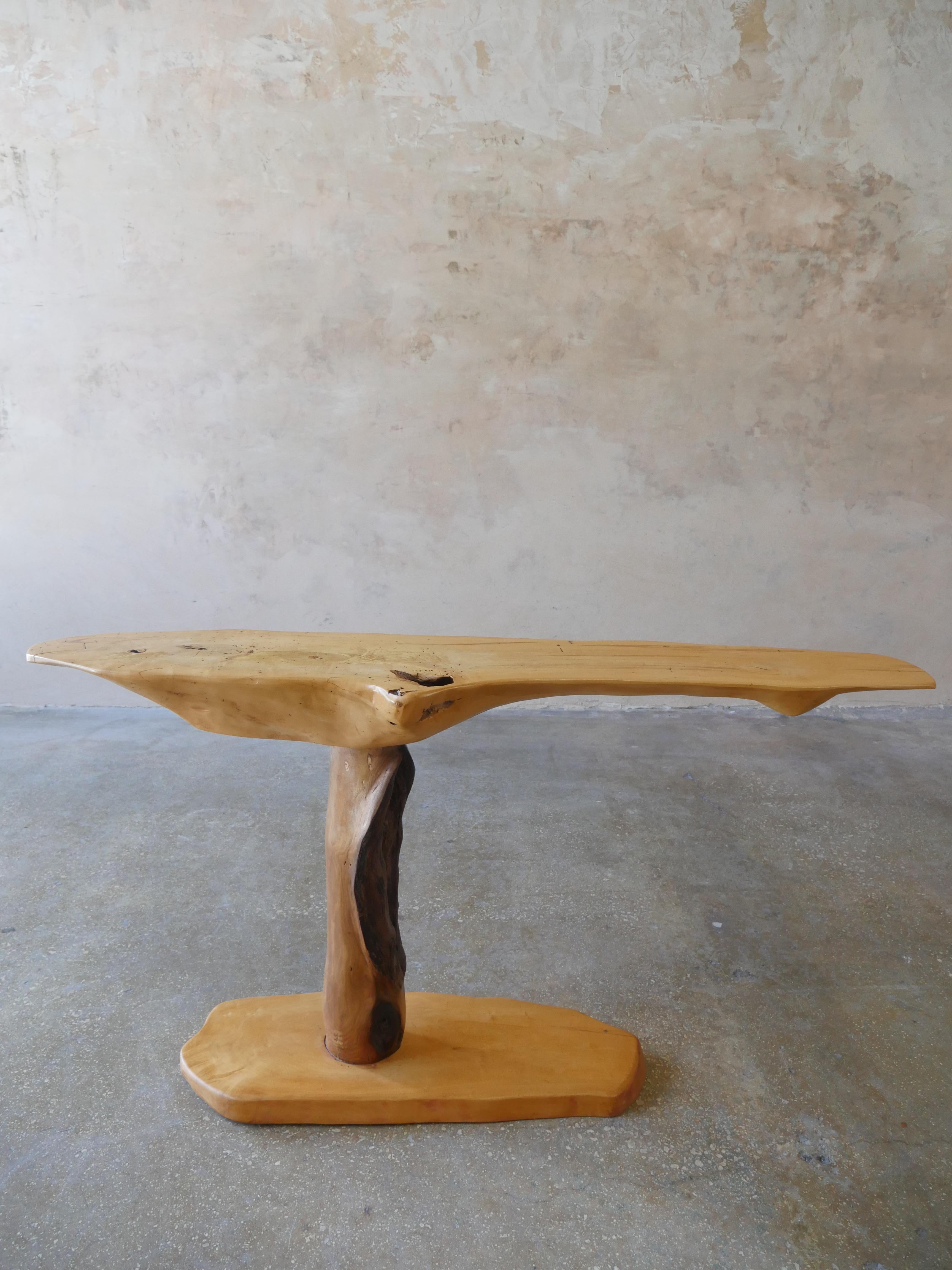 Mid-Century Modern Cantilevered Wood Console Table, Artisan Made