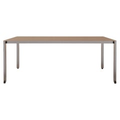 CANTO Minimal Brushed Aluminum Desk or Dining Table by Luiz Solano, Brazil 2023