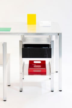 Cassettiera CANTO Minimal in alluminio anodizzato spazzolato di Luiz Solano, Brasile 2023