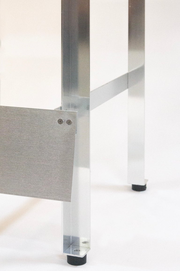 CANTO Minimal Brushed Anodized Aluminum Stool by Luiz Solano, Brazil 2023  For Sale at 1stDibs