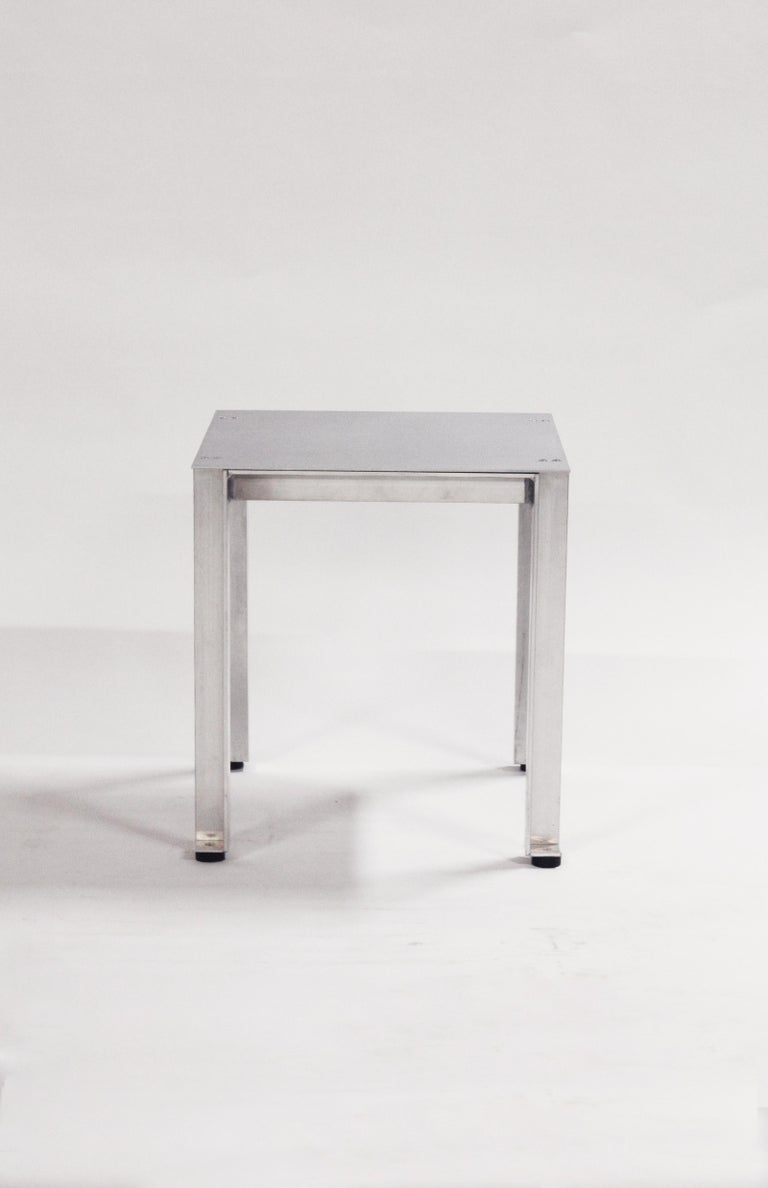 CANTO Sculptural Brushed Aluminum Side Table by Luiz Solano, Brazil 2023  For Sale at 1stDibs