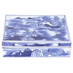 Canton Blue and White Porcelain Box