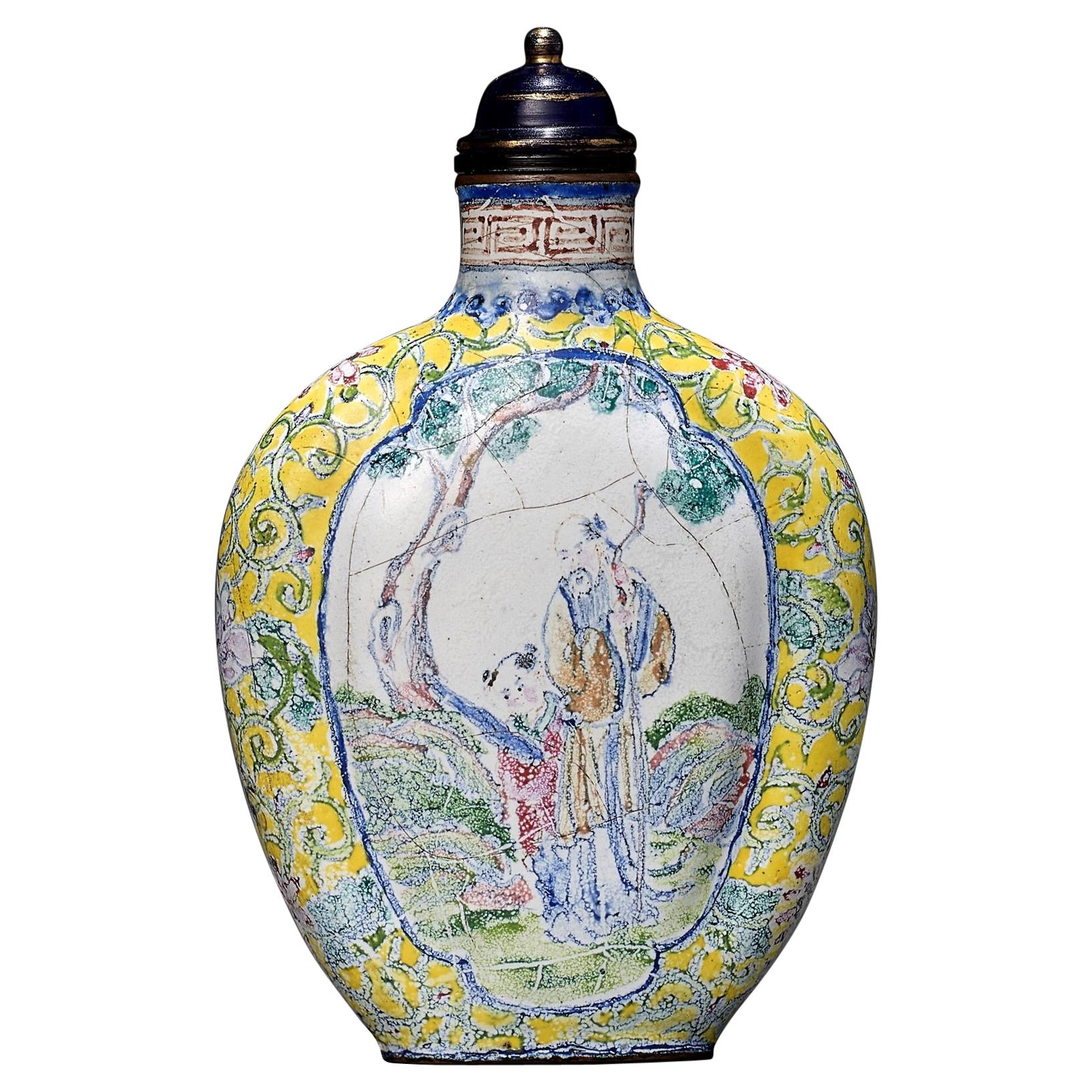 Canton Enamel Snuff Bottle, China, Qing Dynasty, 1644-1912