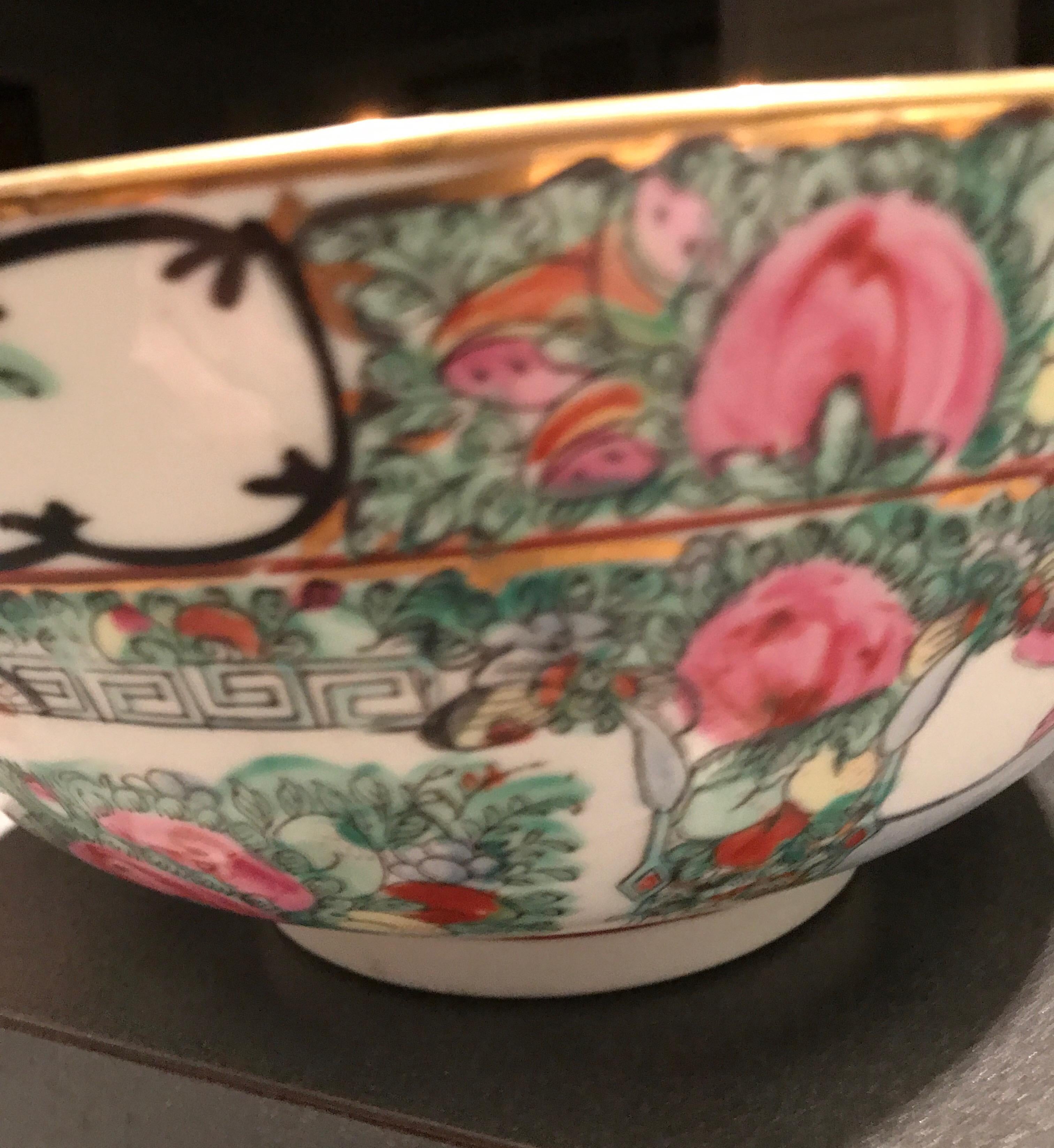 Canton Famille Rose Chinese Export Porcelain Centerpiece Bowl For Sale 6