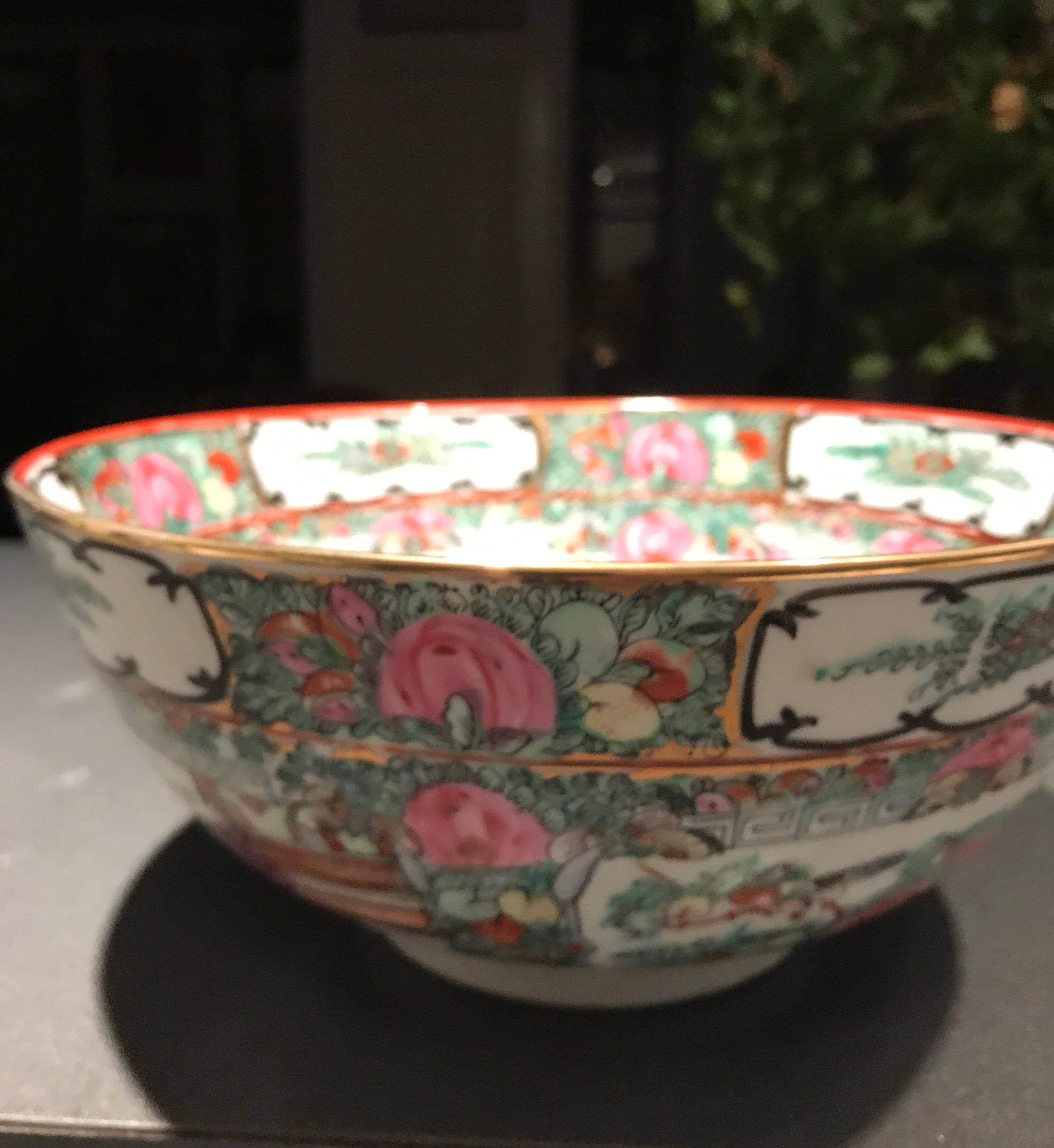 Canton Famille Rose Chinese Export Porcelain Centerpiece Bowl For Sale 14