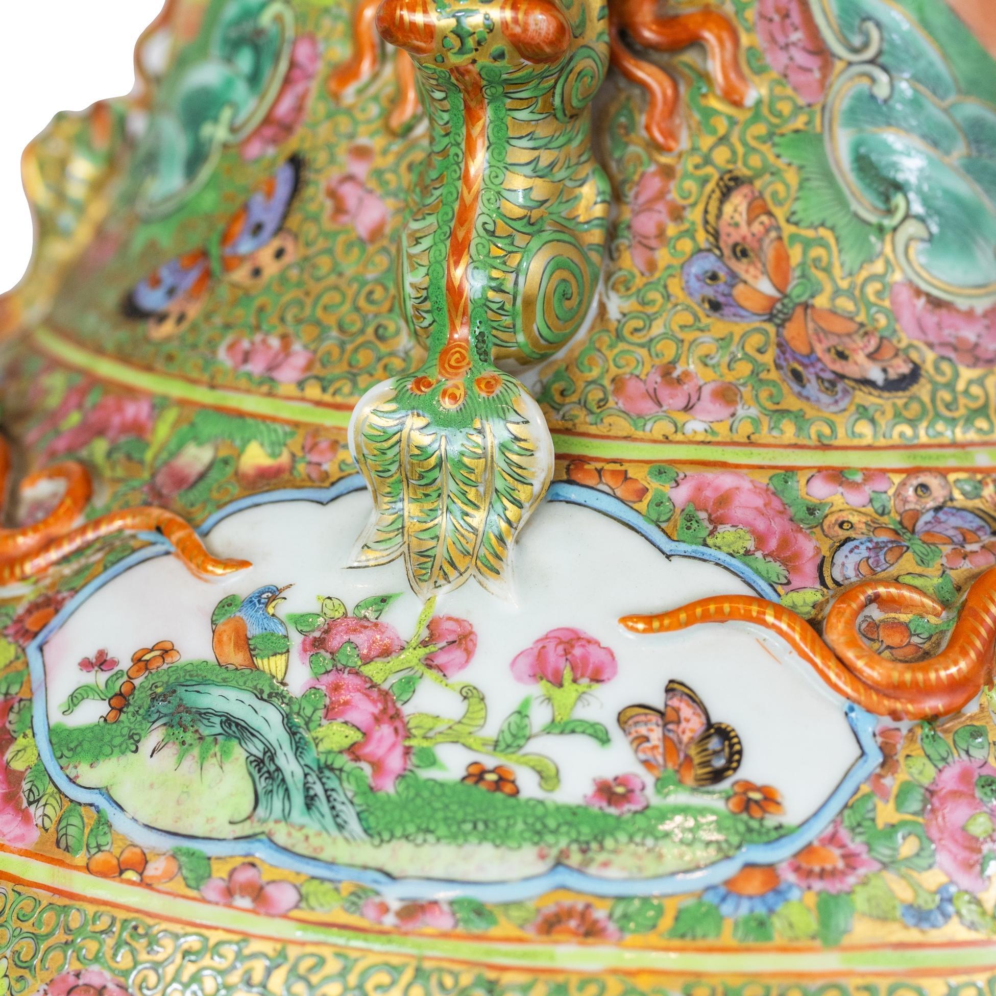 Canton Famille Rose Large Baluster Vase, Qing Dynasty, Ca. 1840 For Sale 7