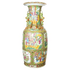Canton Famille Rose Large Baluster Vase, Qing Dynasty, Ca. 1840