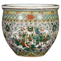 Canton Porcelain Cache Pot, 20th century.