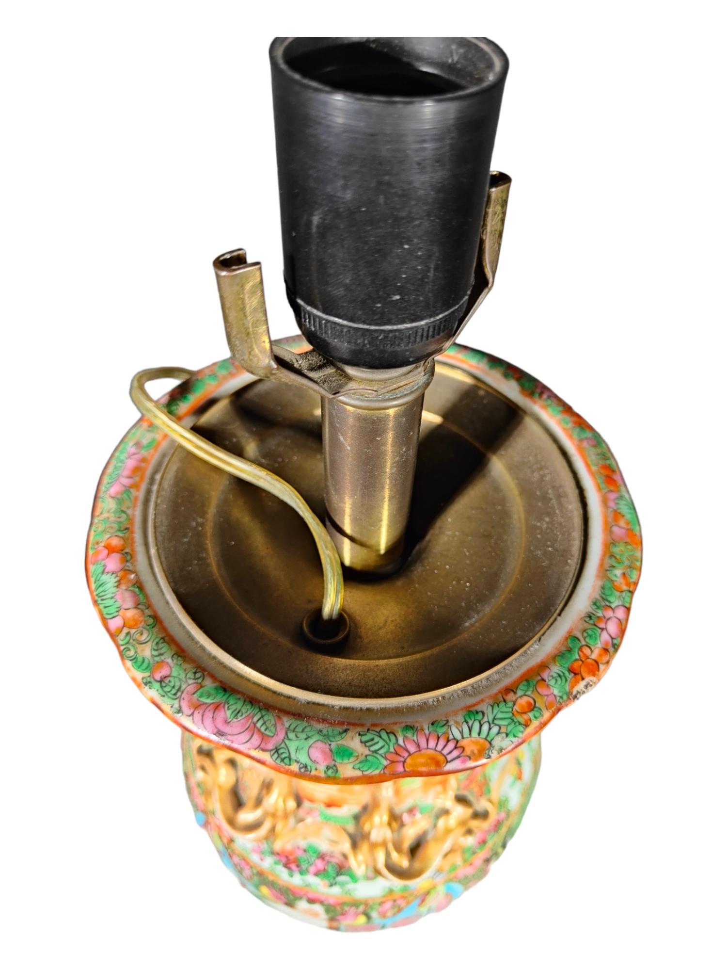 Canton XIX Century Chinese Vase Lamp 1