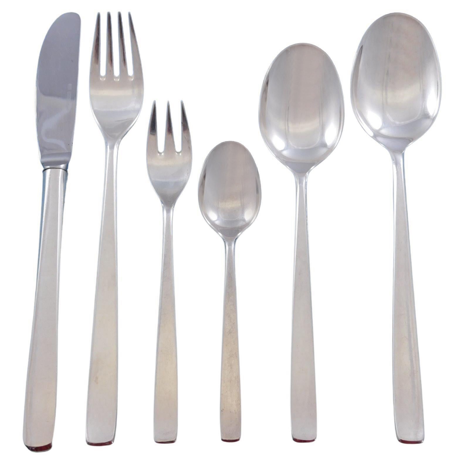 Cantone by Wilkens Germany 800 Silver Flatware Set Service 108 Pieces Modern