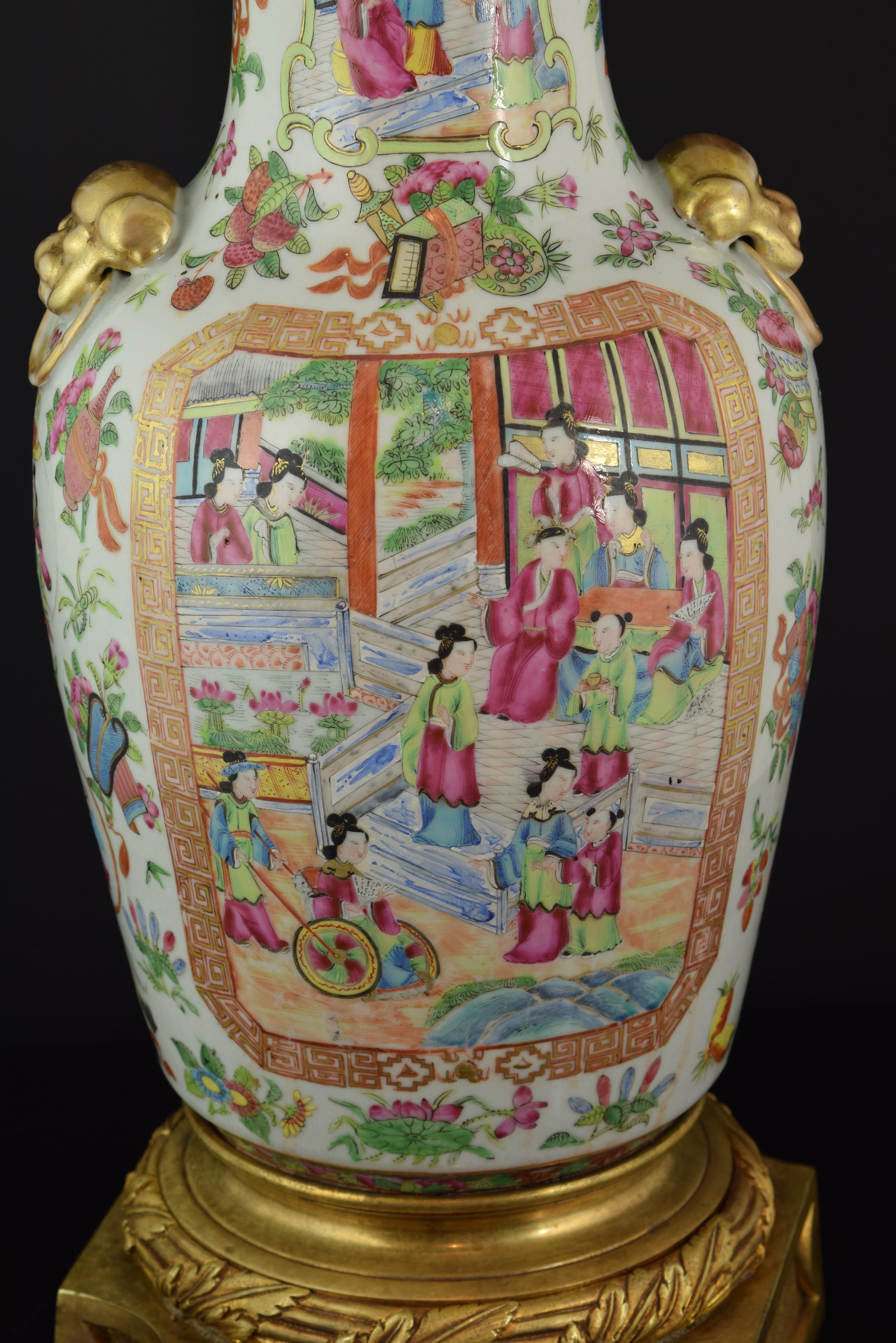 Cantonese Vase, Porcelain, Bronze, China, 19th Century 1