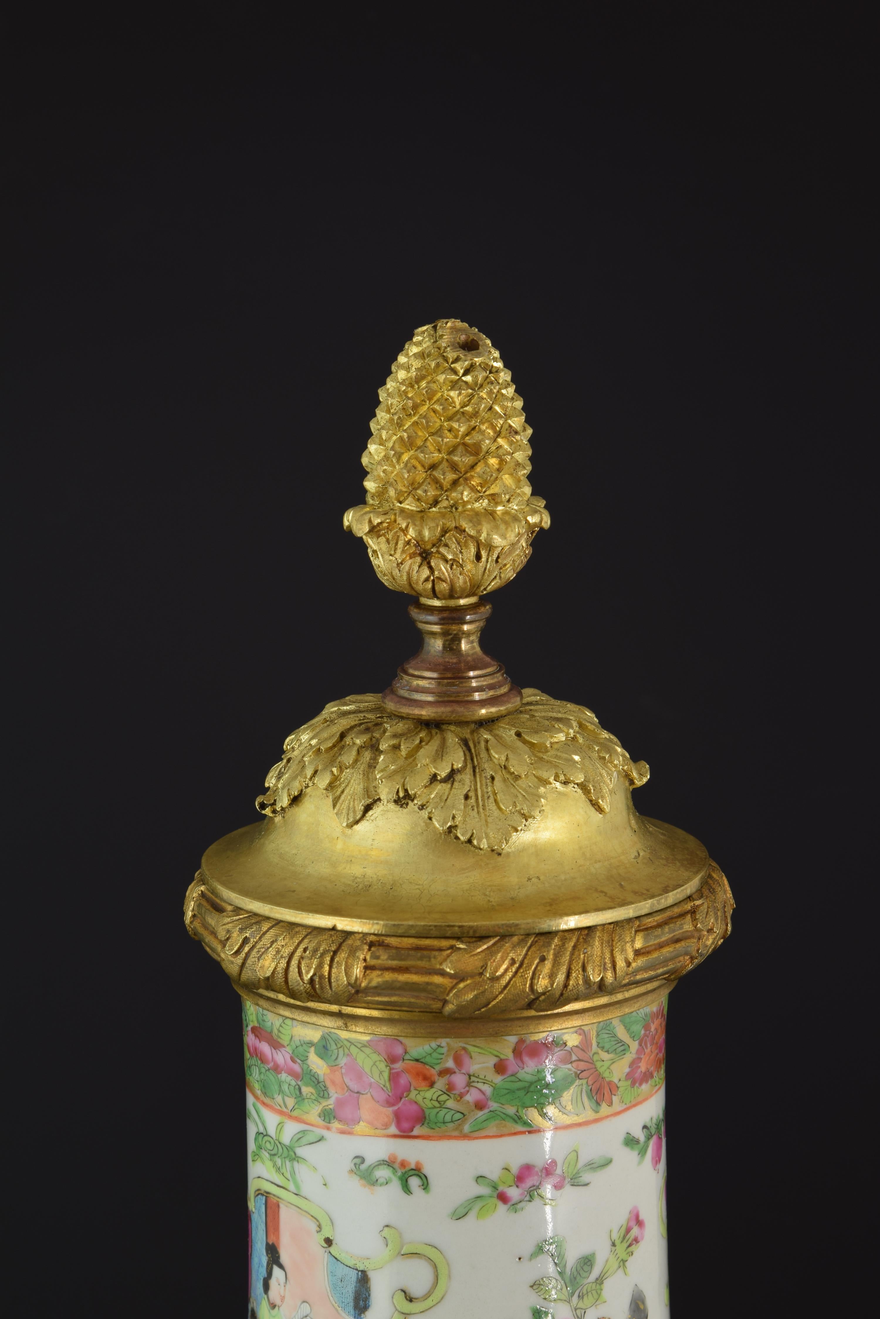 Cantonese Vase, Porcelain, Bronze, China, 19th Century 3