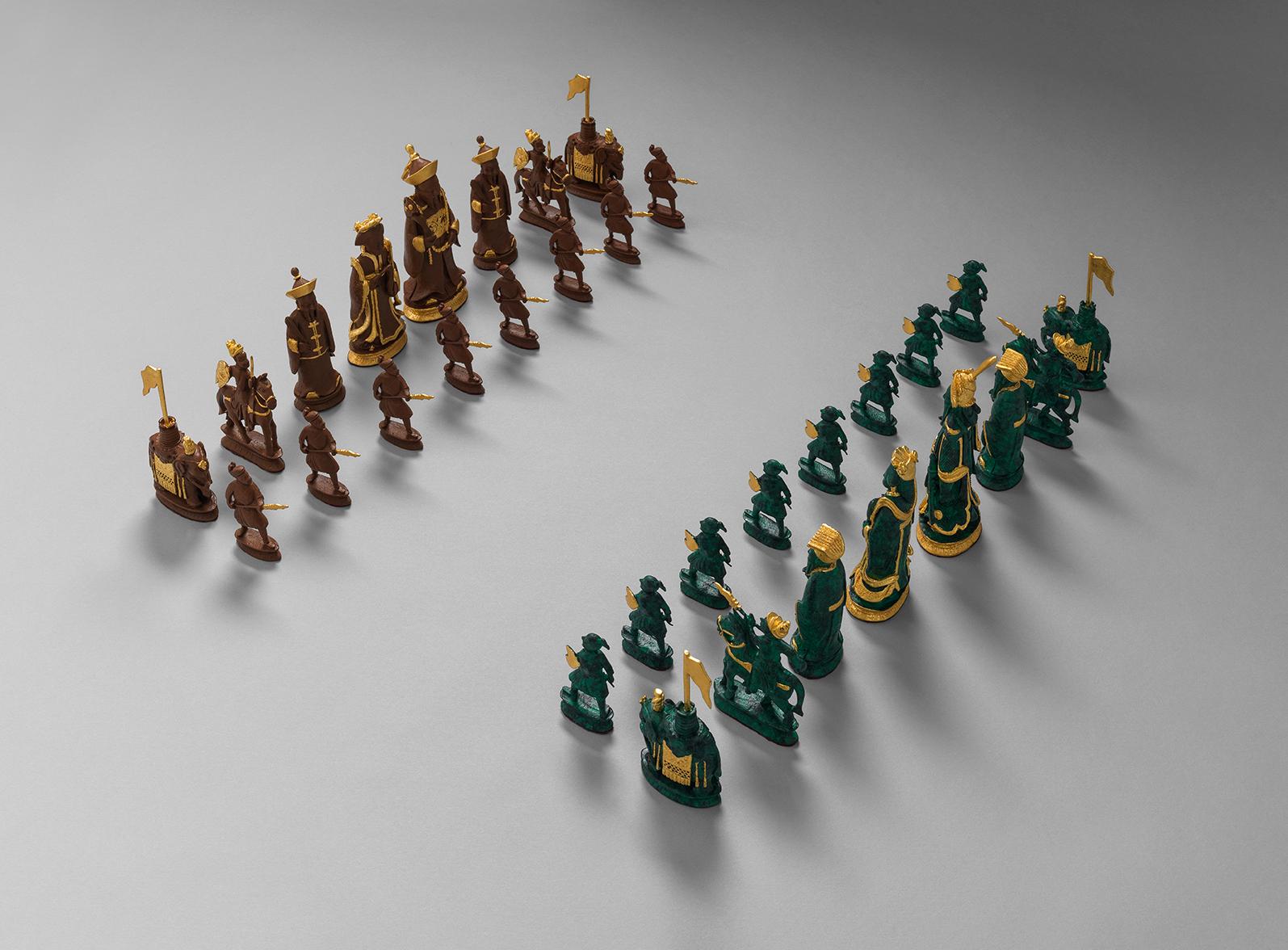 Eaglador - Cantonese Warrior Chess Set, Cast in Bronze with Gilded Detail For Sale 13