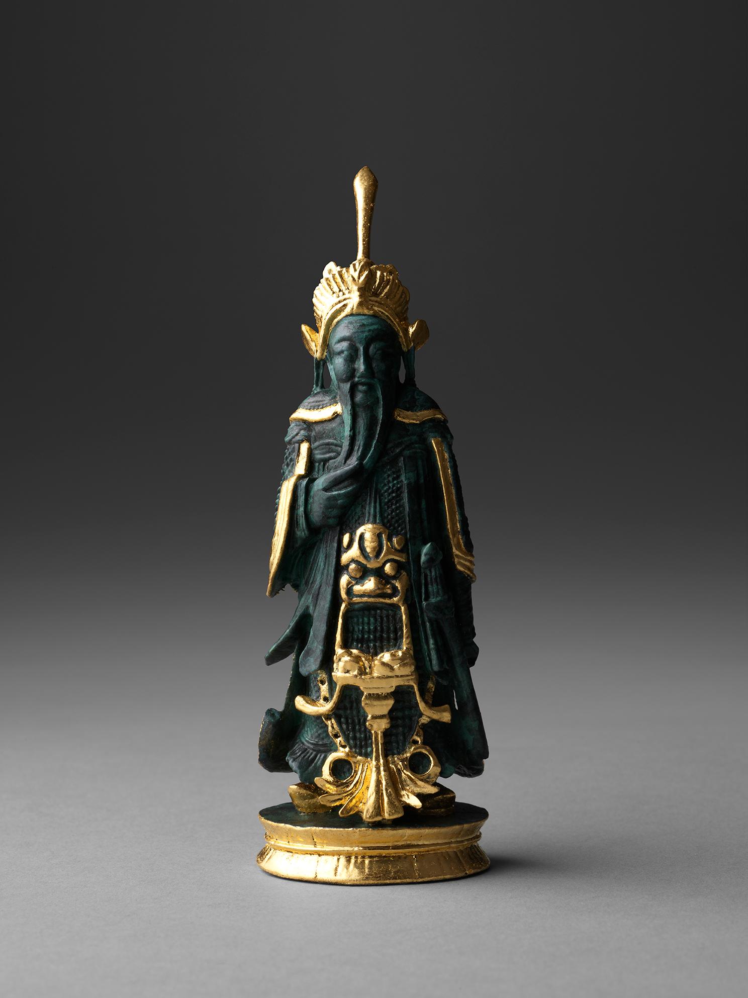 Contemporary Eaglador - Cantonese Warrior Chess Set, Cast in Bronze with Gilded Detail For Sale