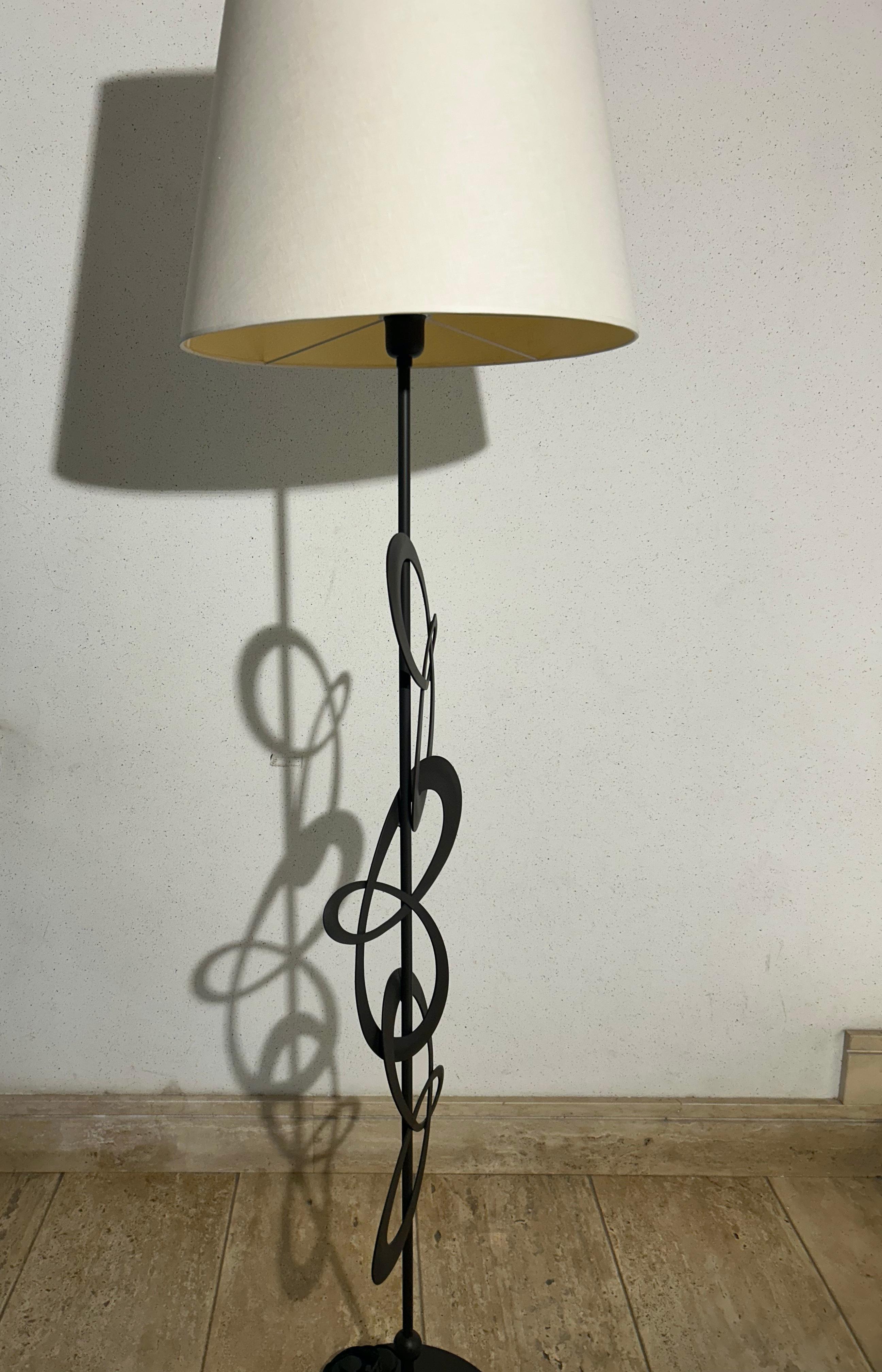 Lampadaire Cantori Decò - Design italien artisanal en Ferro Antico brun en vente 7
