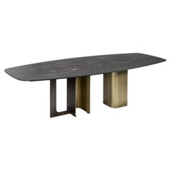 Cantori Mirage 2 Rectangular Dining Table Black Cosmic Marble Top 300cm 118.1 in