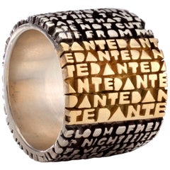 "Cantos" Hell-III Ring, in Sterling Silver with 18-Karat Gold by Anne Fischer