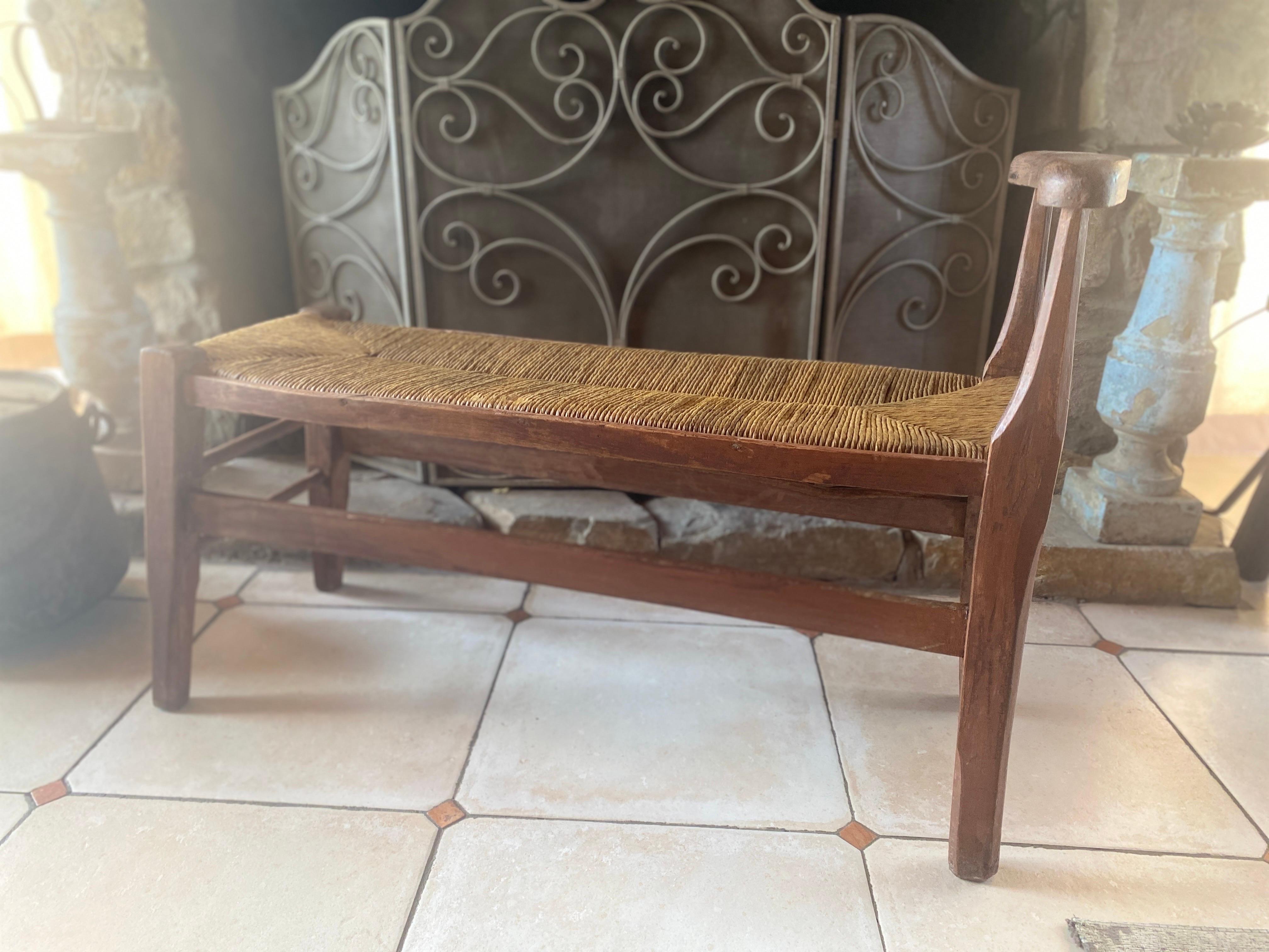 Cantou ( fireplace) bench dating 18th century south France original patina  For Sale 3