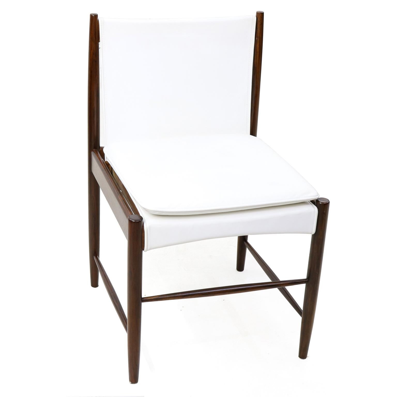 Brazilian Cantu Chair by Sergio Rodrigues in Jacaranda with Leather Upholstery