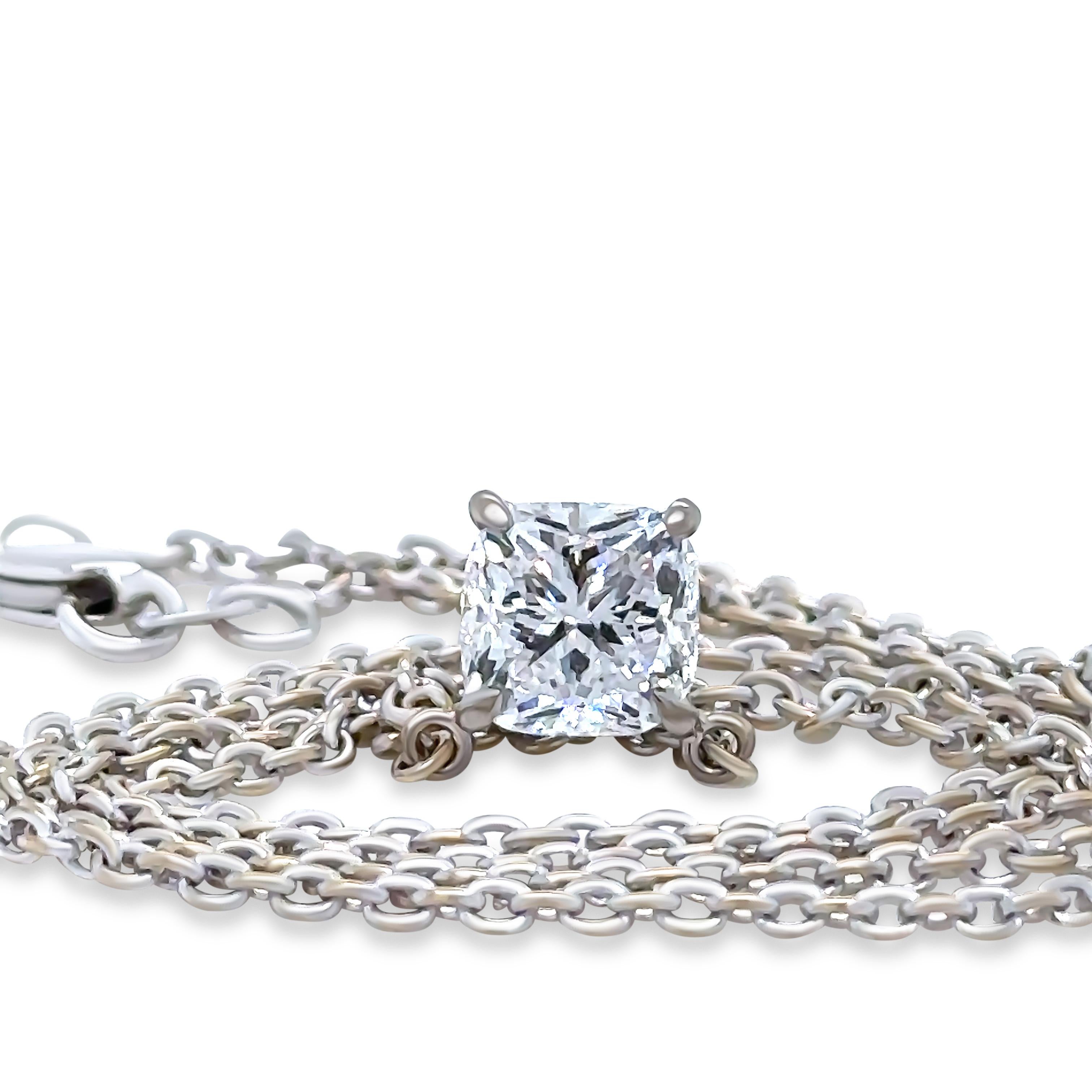 Canturi 18ct White Gold GIA Diamond Pendant 1.54ct In Excellent Condition In SYDNEY, NSW