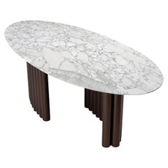 Cantus  - Sculptural Arabescato Marble Dining Table with Bronze Organ Pipe Base