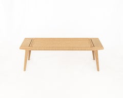 Canva Bench, White Oak with Handwoven Danish Cord, Occasional Bench