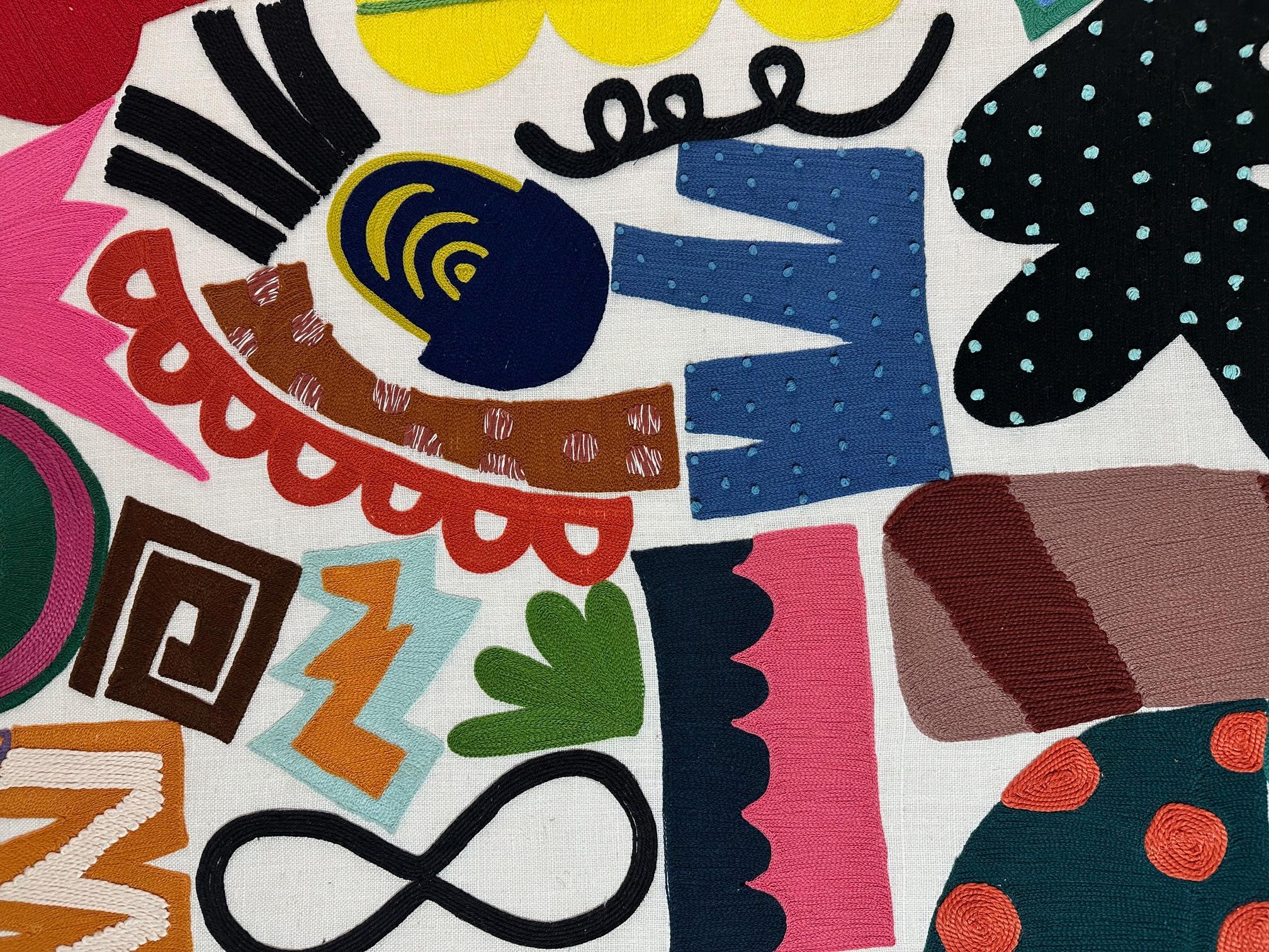 Canvas Covered with a Fabric By Pierre Frey and Designed by Emily Jackson In Excellent Condition In LEGNY, FR