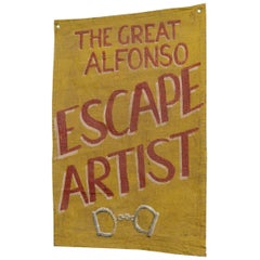 Retro Canvas Escape Artist Sideshow Banner, circa 1950s