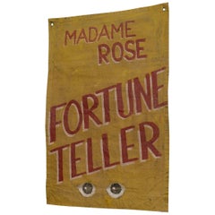 Retro Canvas Fortune Teller Sideshow Banner, circa 1950s