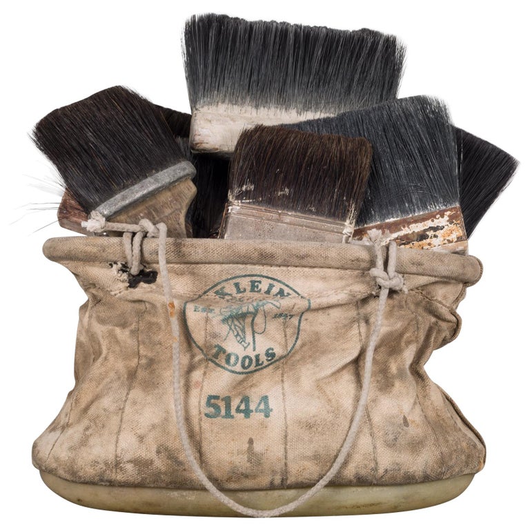 Canvas Lineman Tool Caddy with Paint Brushes by Klein Tools, circa 1920