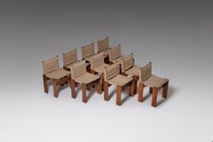 Canvas ’Monk’ Chairs by Afra & Tobia Scarpa for Molteni, Set of 10