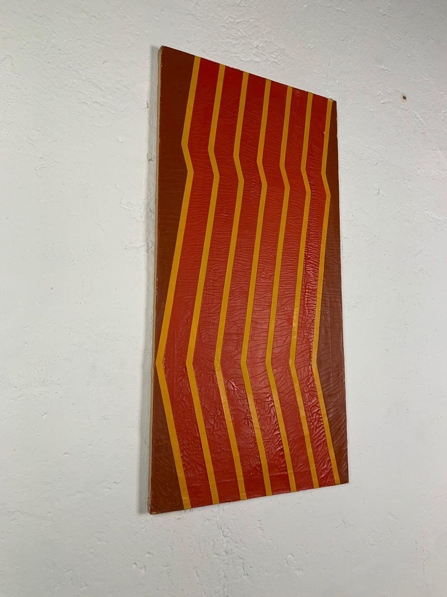 Mid-Century Modern Canvas painting with geometric decoration, 1962 For Sale