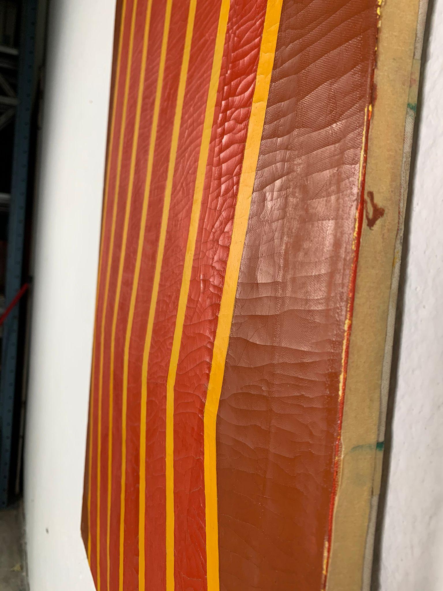 Canvas painting with geometric decoration, 1962 For Sale 4