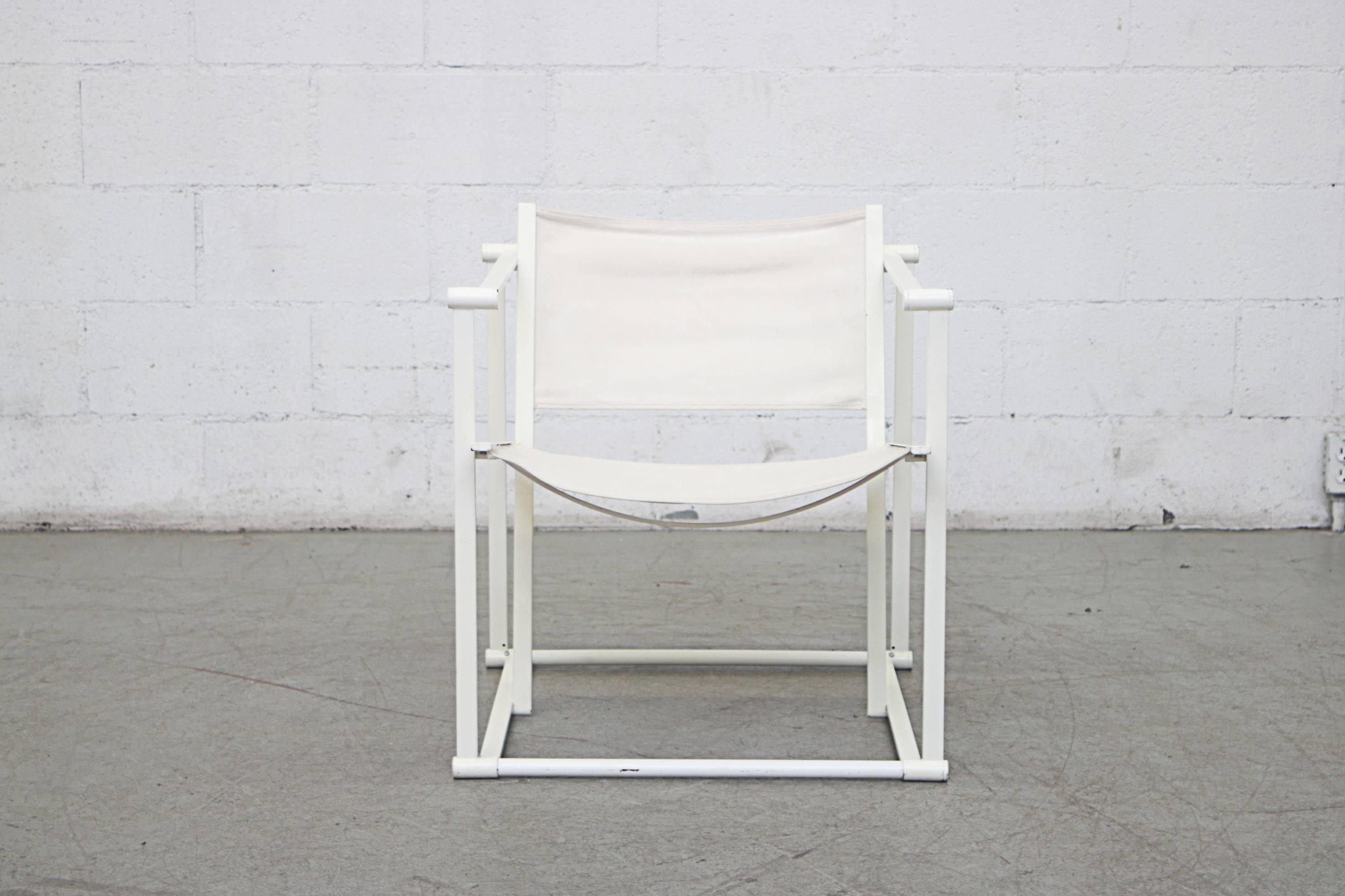 Mid-Century Modern Canvas Pastoe Cube Lounge Chairs by Radboud Van Beekum