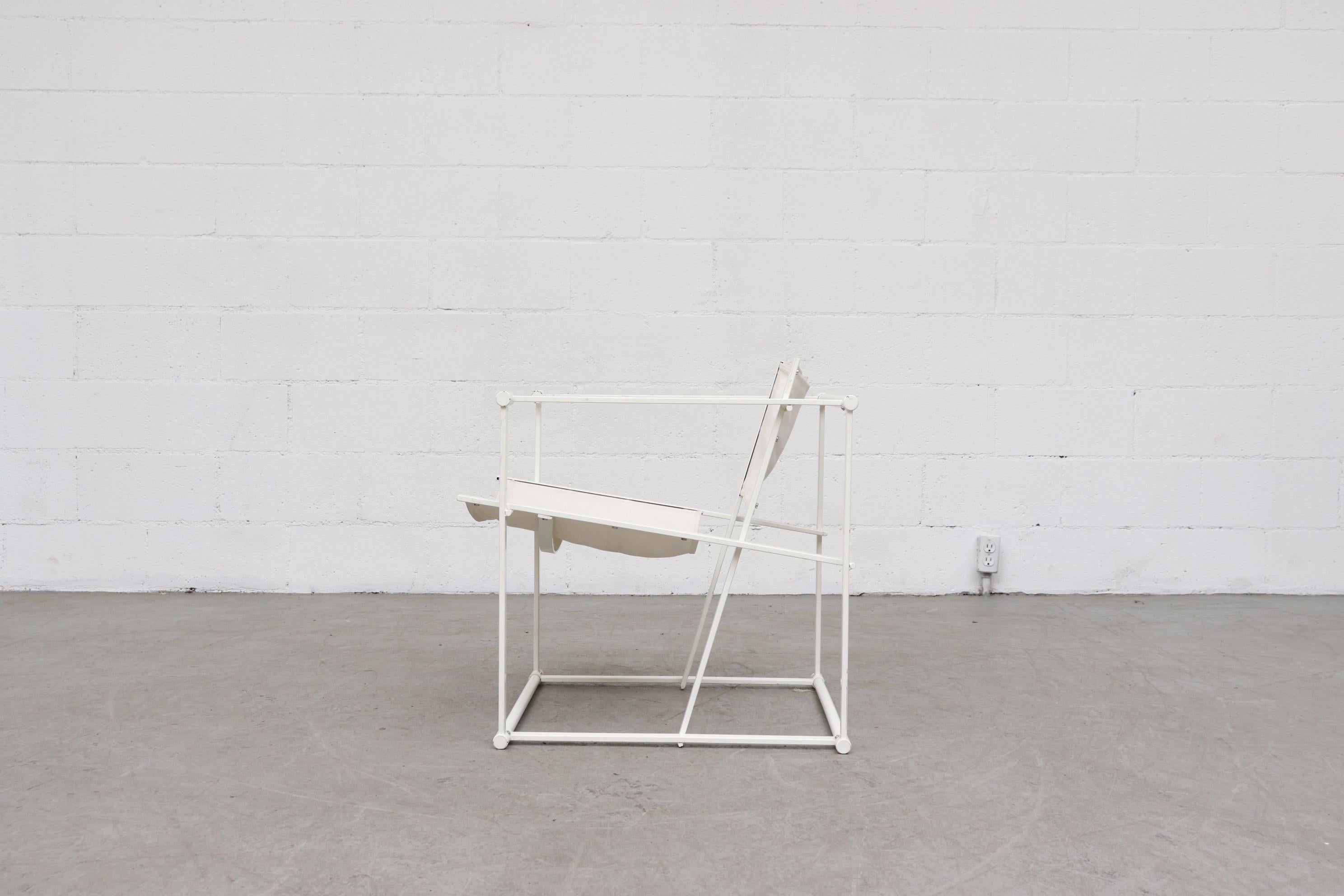 Enameled Canvas Pastoe Cube Lounge Chairs by Radboud Van Beekum