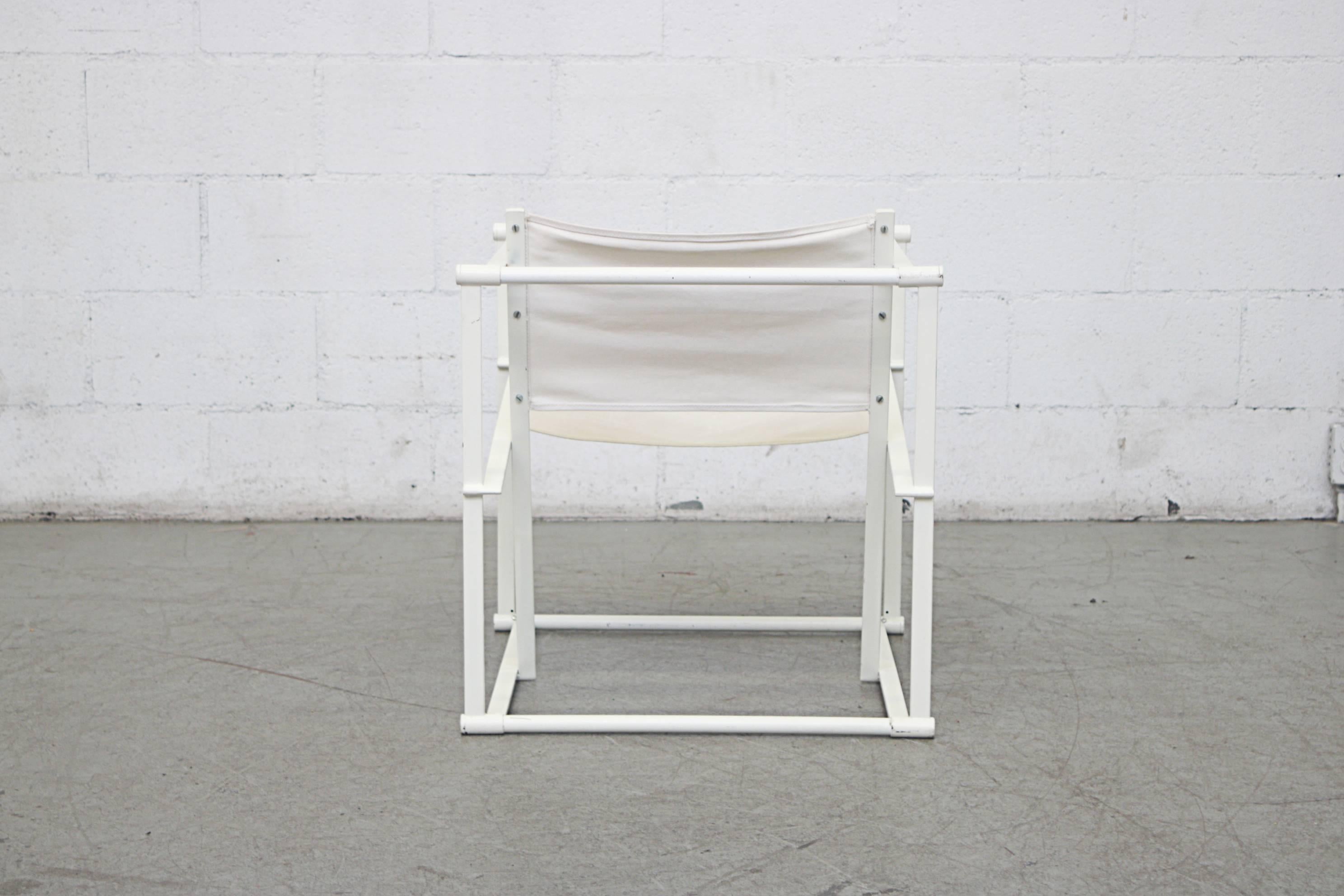 Canvas Pastoe Cube Lounge Chairs by Radboud Van Beekum In Good Condition In Los Angeles, CA