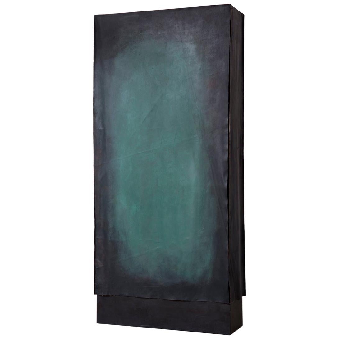'Canvas' Personalized Cabinet in Leather and Steel, Also as Room Devider For Sale