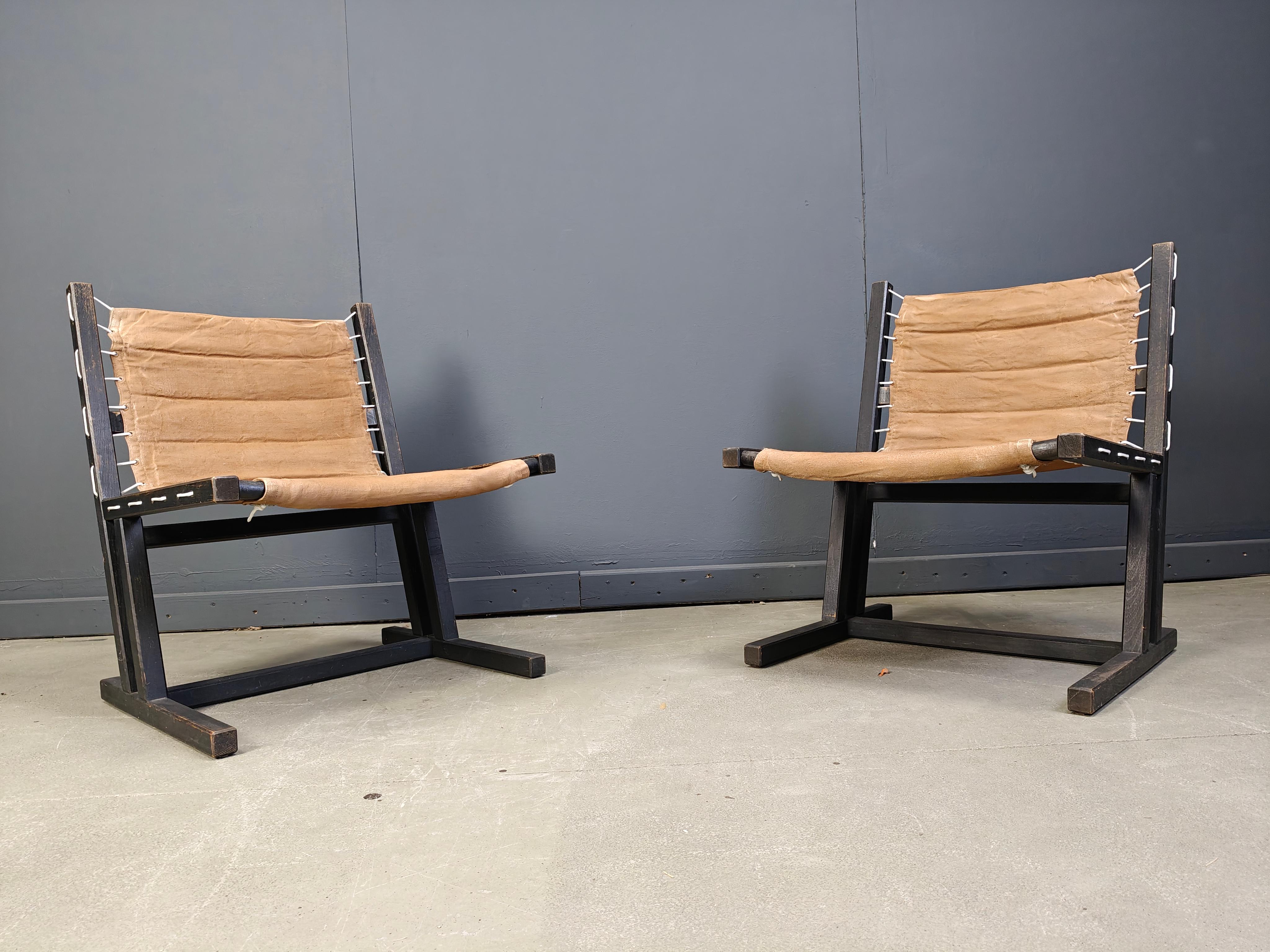 Canvas & Rope lounge chairs from Casala, West Germany, 1970s, Set of 2 For Sale 5