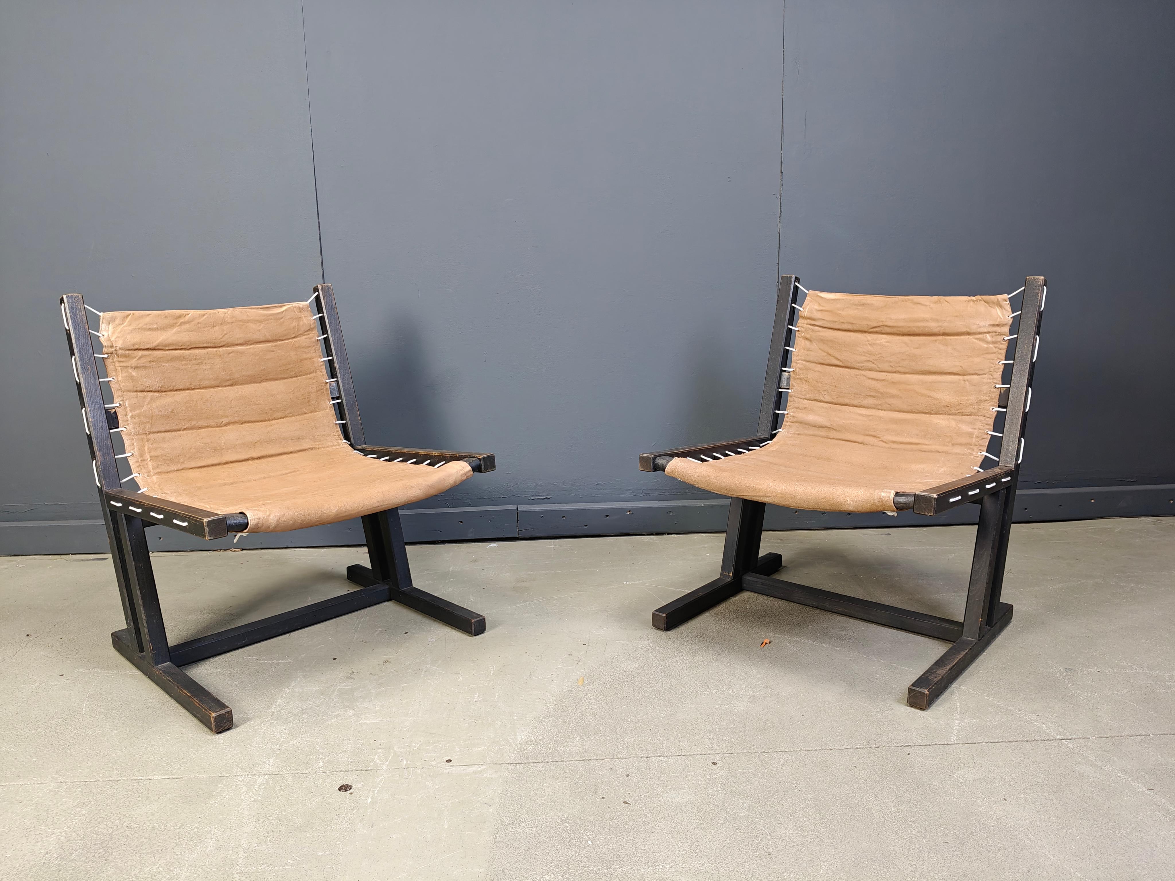 Canvas & Rope lounge chairs from Casala, West Germany, 1970s, Set of 2 For Sale 6
