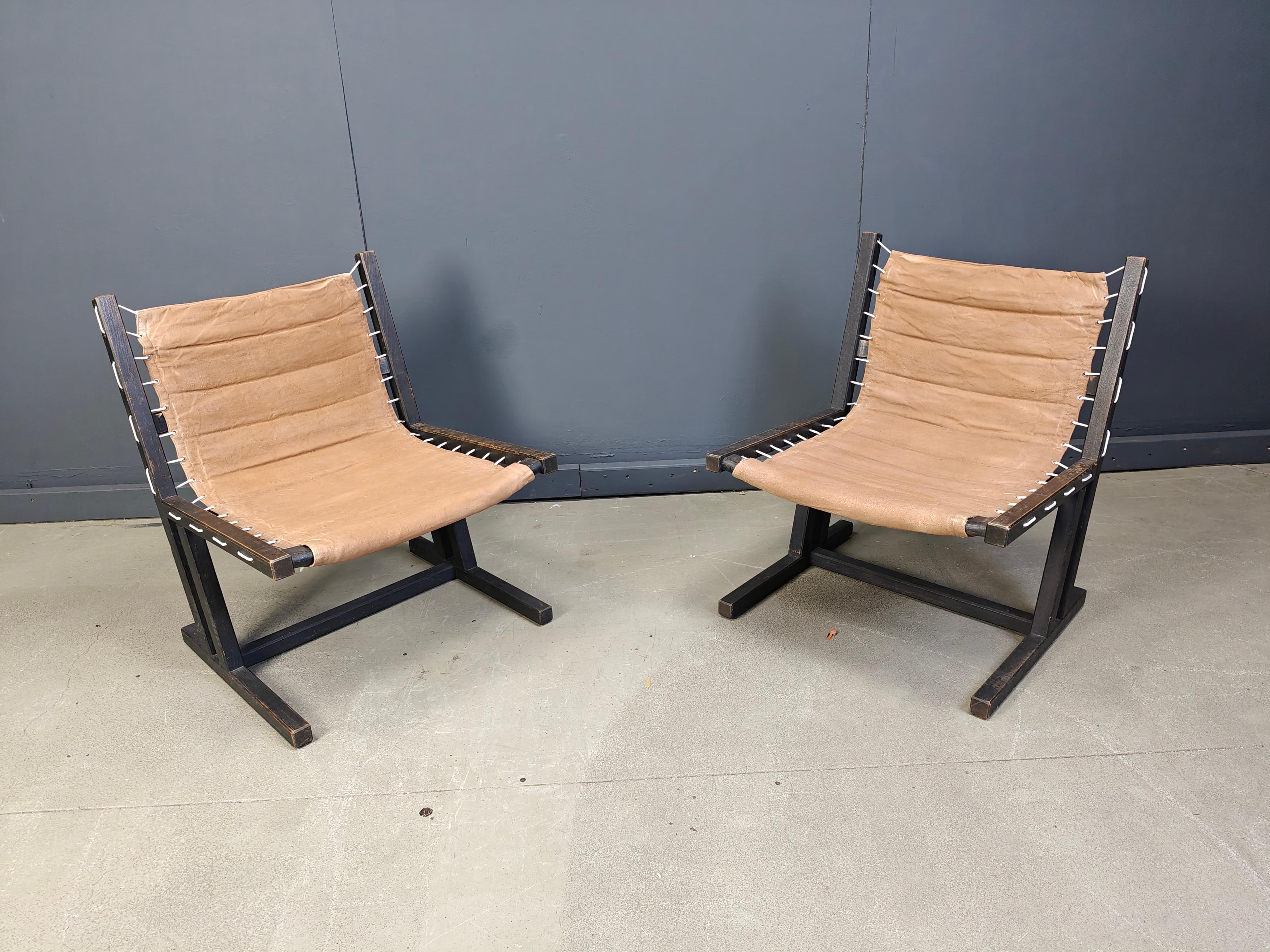 Canvas & Rope lounge chairs from Casala, West Germany, 1970s, Set of 2 For Sale 7
