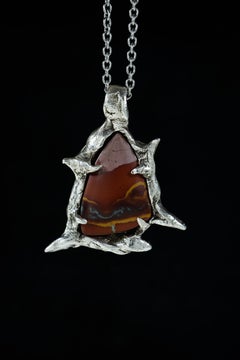 Canyon and the Star (Jasper, Sterling Silver Pendant) by Ken Fury