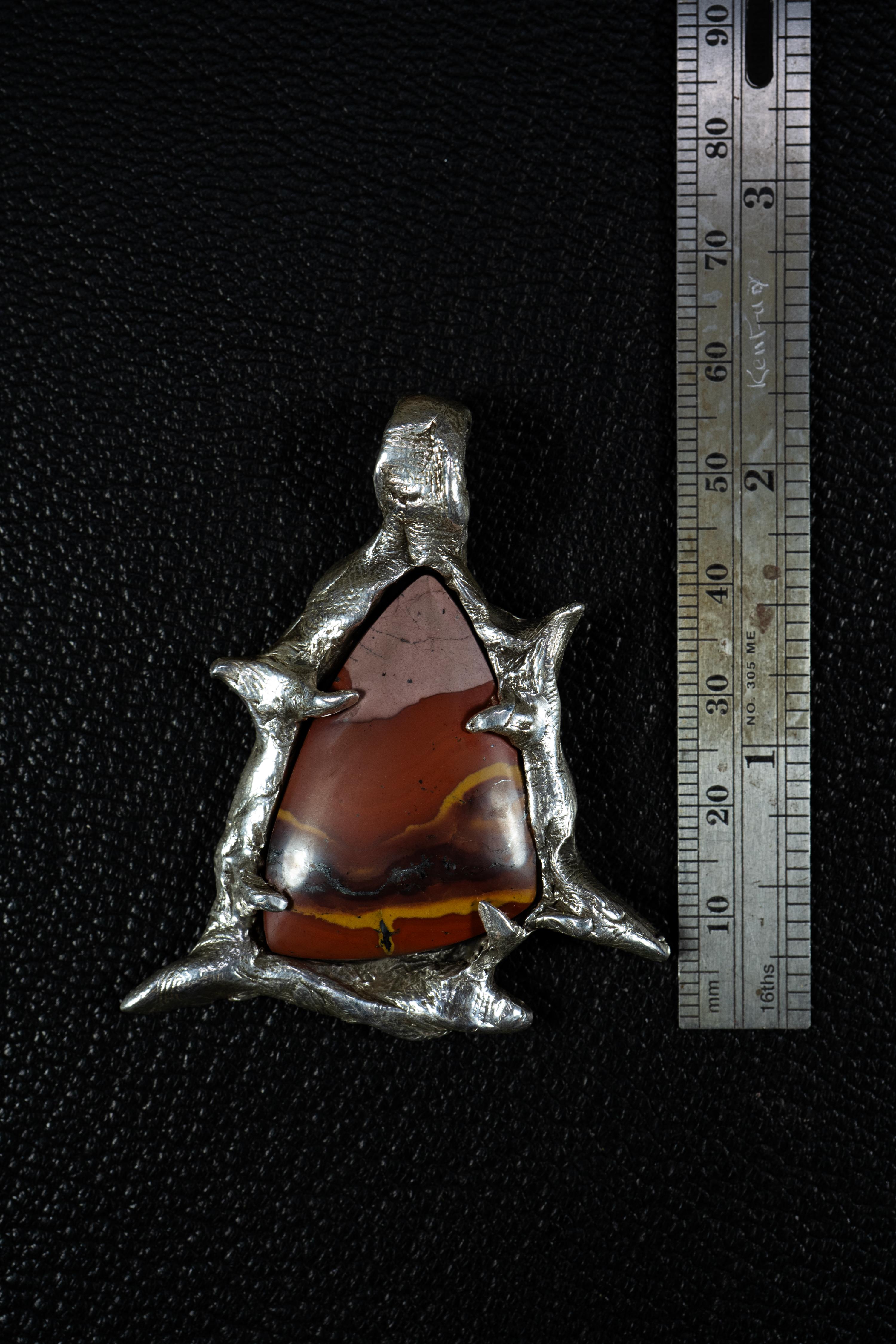 Canyon and the Star (Jasper, Sterling Silver Pendant) by Ken Fury In New Condition For Sale In Queens, NY