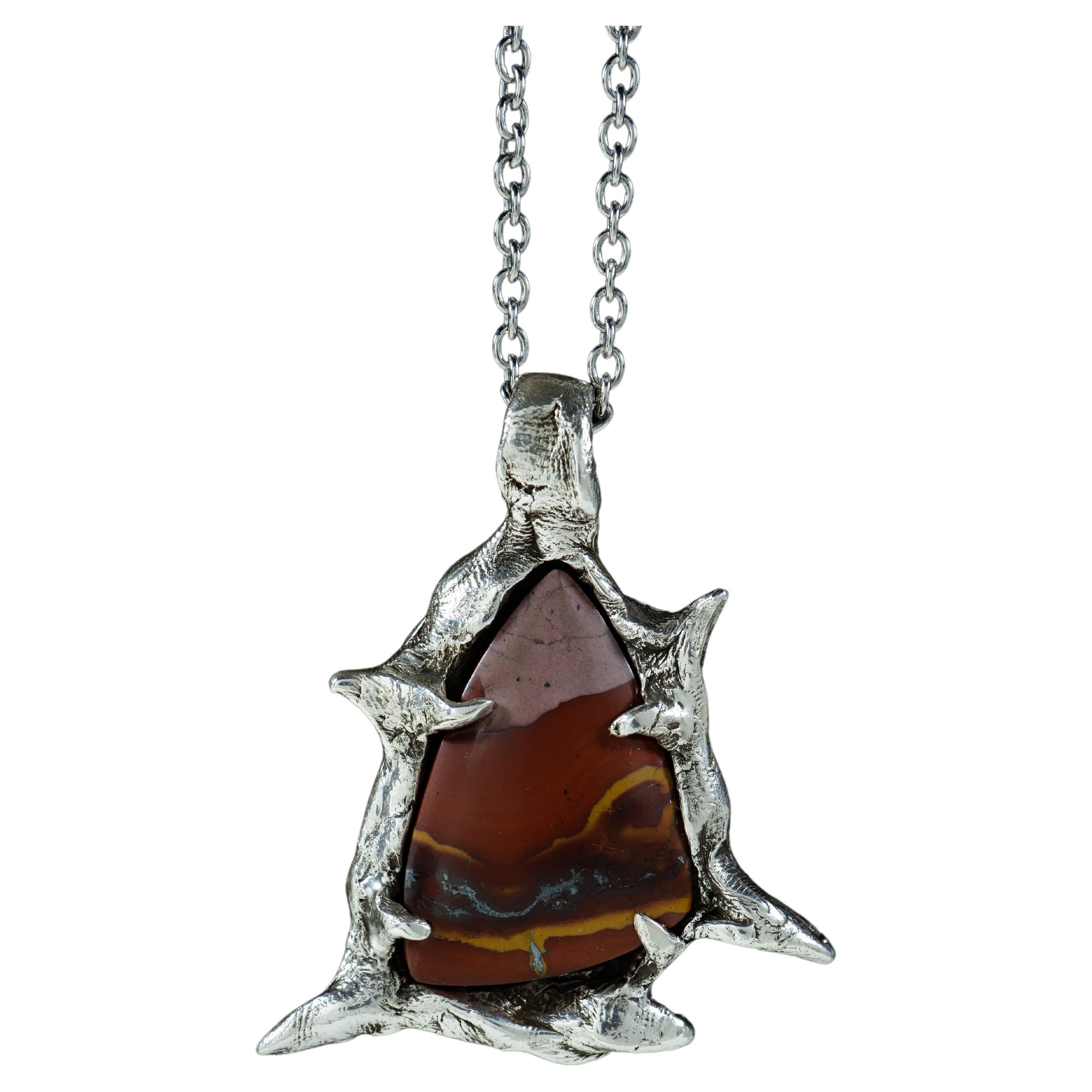 Canyon and the Star (Jasper, Sterling Silver Pendant) by Ken Fury For Sale
