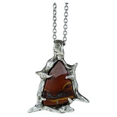 Canyon and the Star (Jasper, Sterling Silver Pendant) by Ken Fury