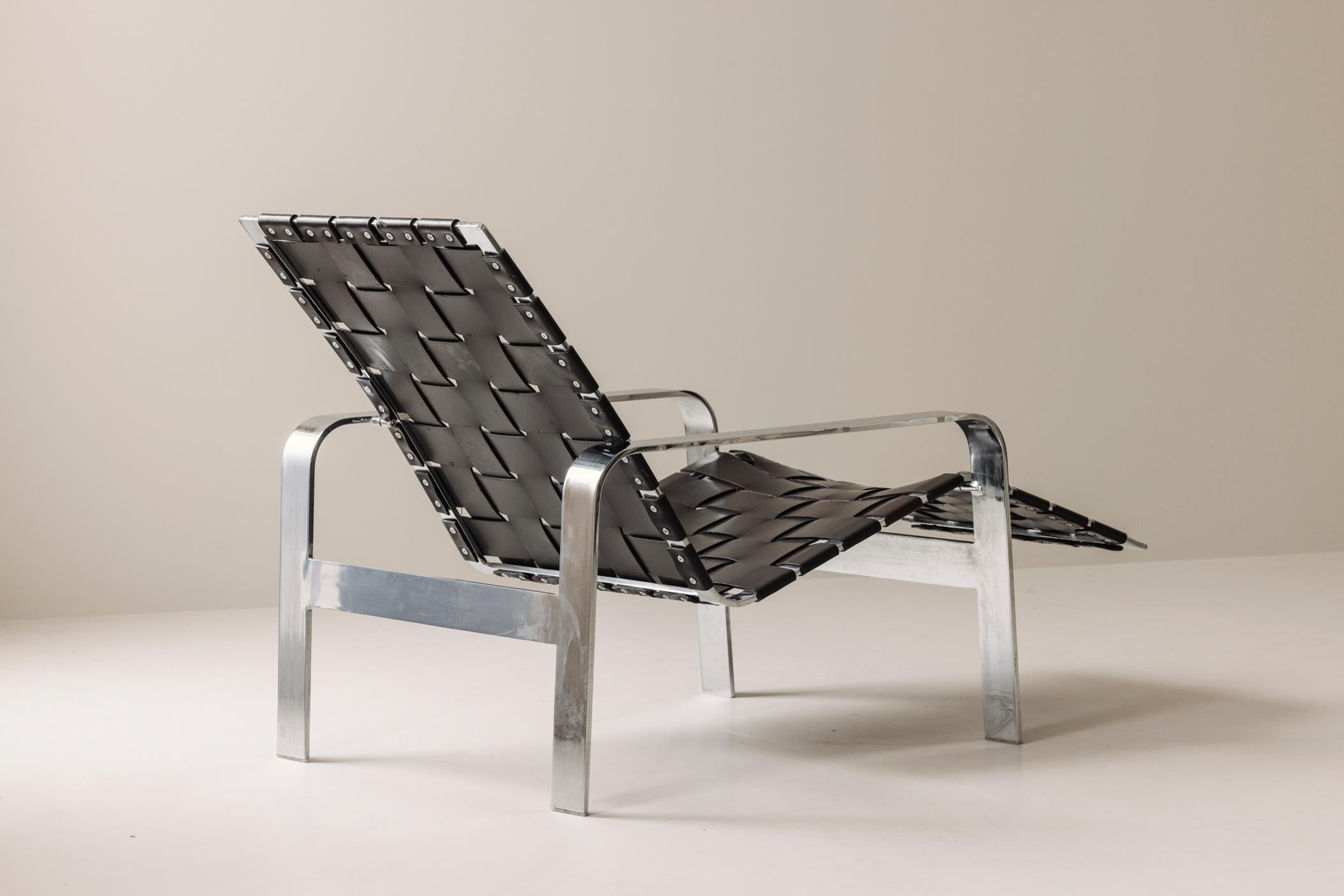 ‘Canyon’ chaise longue by Ralph Lauren in steel and leather, USA 2000s For Sale 9